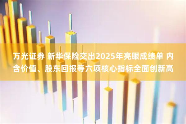 万光证券 新华保险交出2025年亮眼成绩单 内含价值、股东回报等六项核心指标全面创新高
