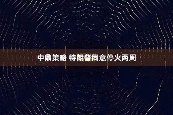 中鼎策略 特朗普同意停火两周